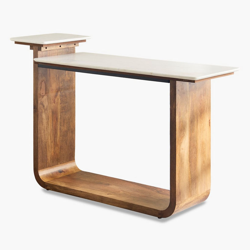 Cavon Ashton Genuine Marble Top Console Table with Solid Wood Base - Image 9