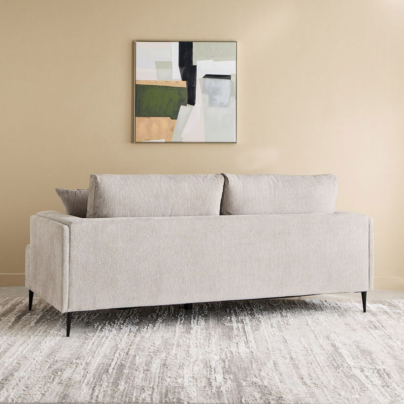 Panora 3-Seater Fabric Sofa with 2 Cushions - Image 4