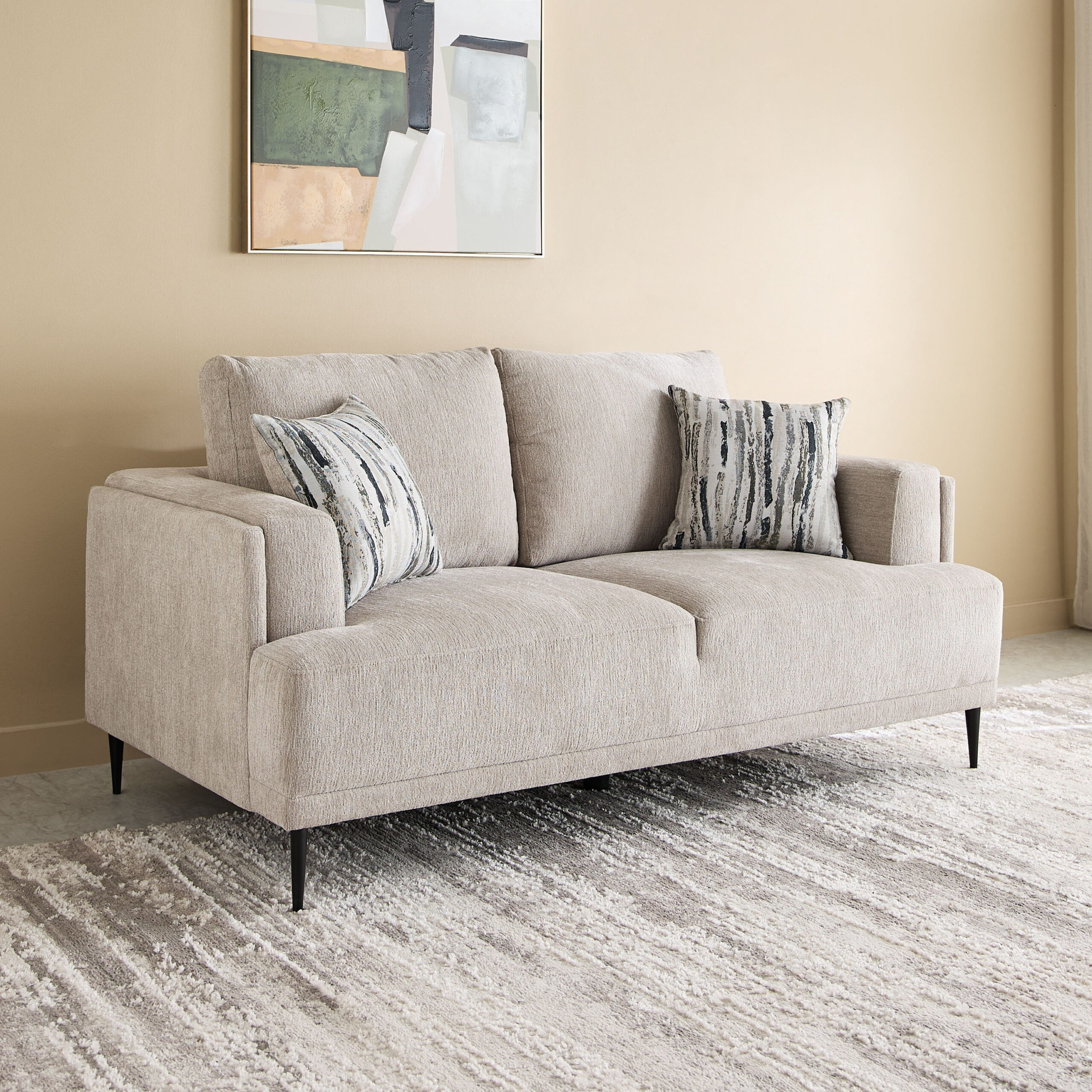 Panora 2-Seater Fabric Sofa with 2 Cushions