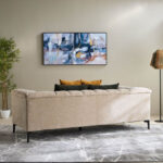 Nantes 3-Seater Fabric Sofa with 4 Cushions