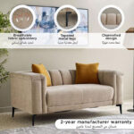 Nantes 2-Seater Fabric Sofa with 2 Cushions