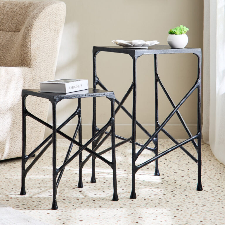 Vendra Dario 2-Piece Metal Casted Nesting Table Set