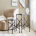 Vendra Dario 2-Piece Metal Casted Nesting Table Set