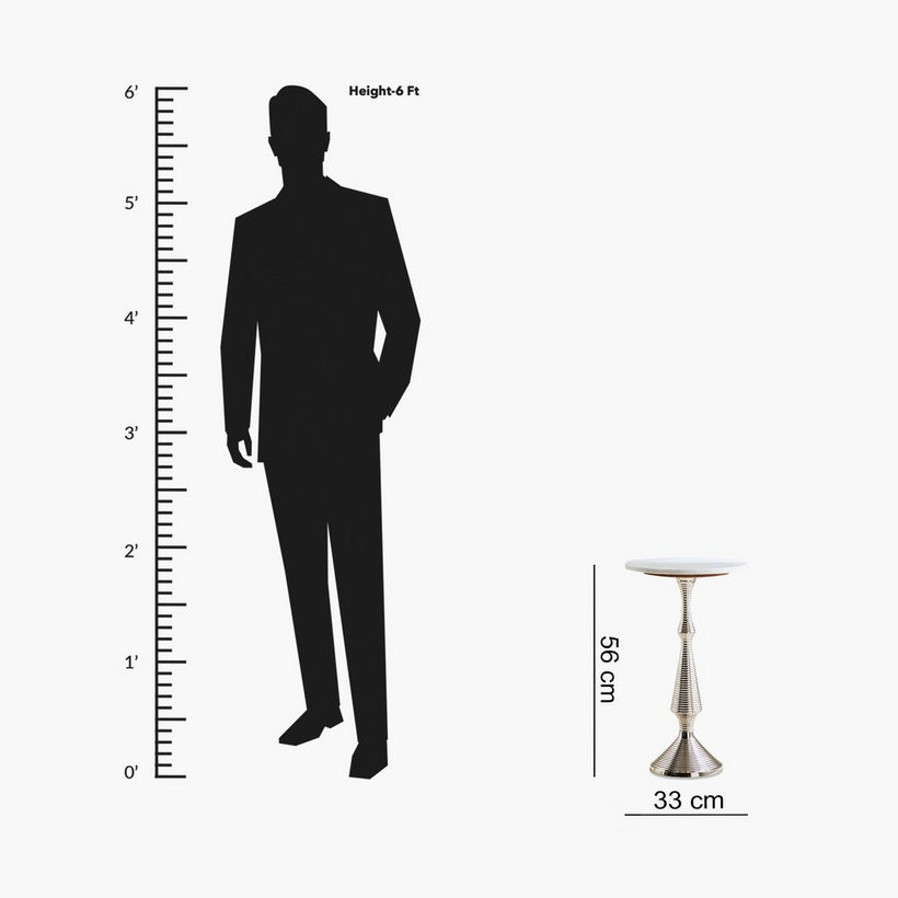 Cavon Hana Genuine Marble Top Accent Table - Image 7