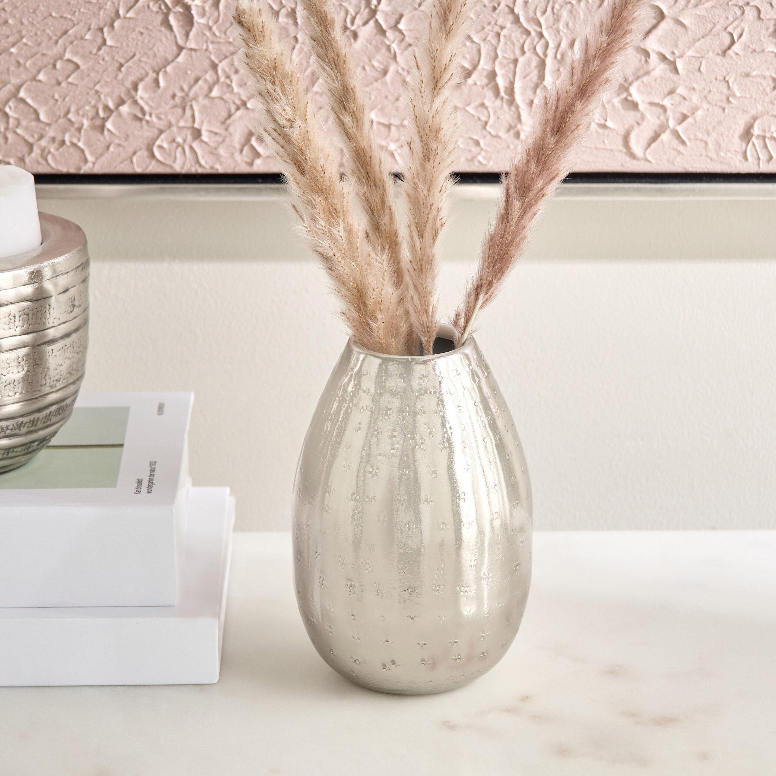 Avya Metal Etched Vase - 10x10x15 cm