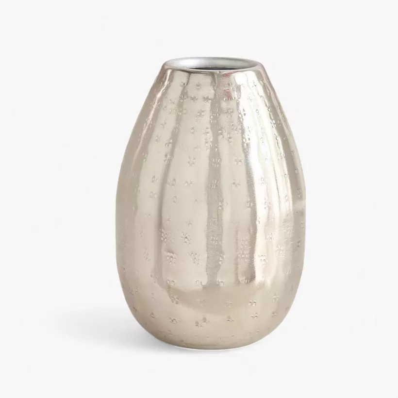 Avya Metal Etched Vase - 10x10x15 cm - Image 2