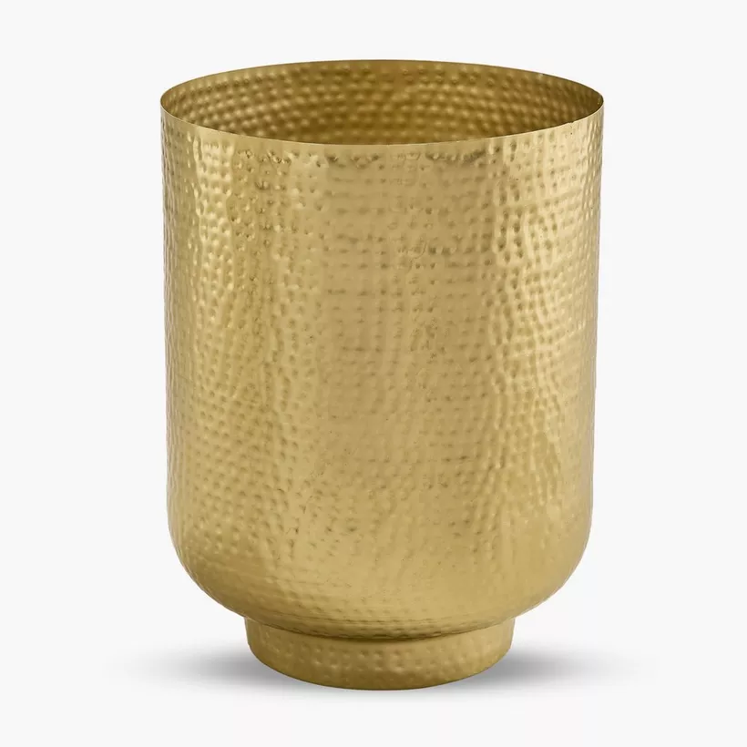 Avya Metal Hammered Planter with Base - 25x25x32 cm - Image 2