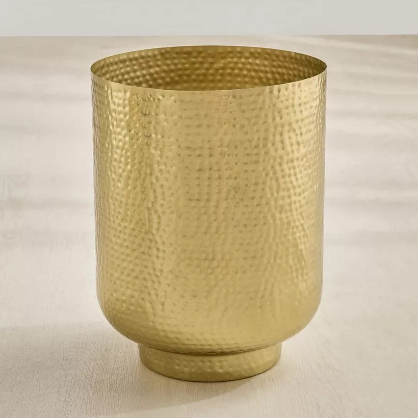 Avya Metal Hammered Planter with Base - 25x25x32 cm - Image 3