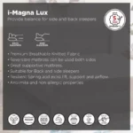 SleepEase iMagna Lux Nxt Knitted Fabric High Resilience Foam Bonnell Spring Mattress - 140x200x22 cm