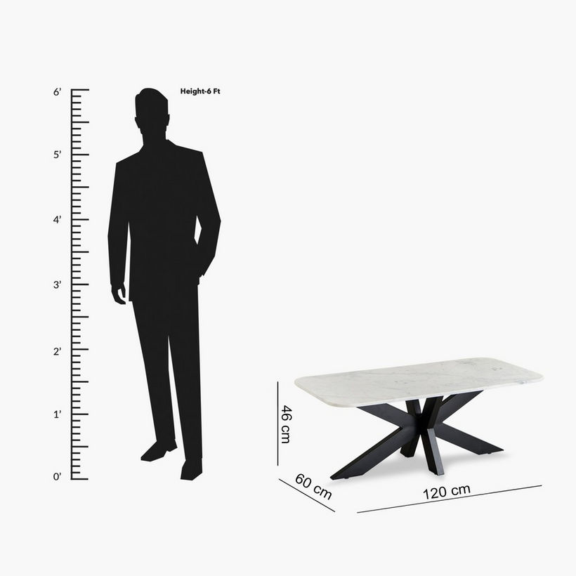 Vendra Paul Genuine Marble Top Coffee Table - Image 2