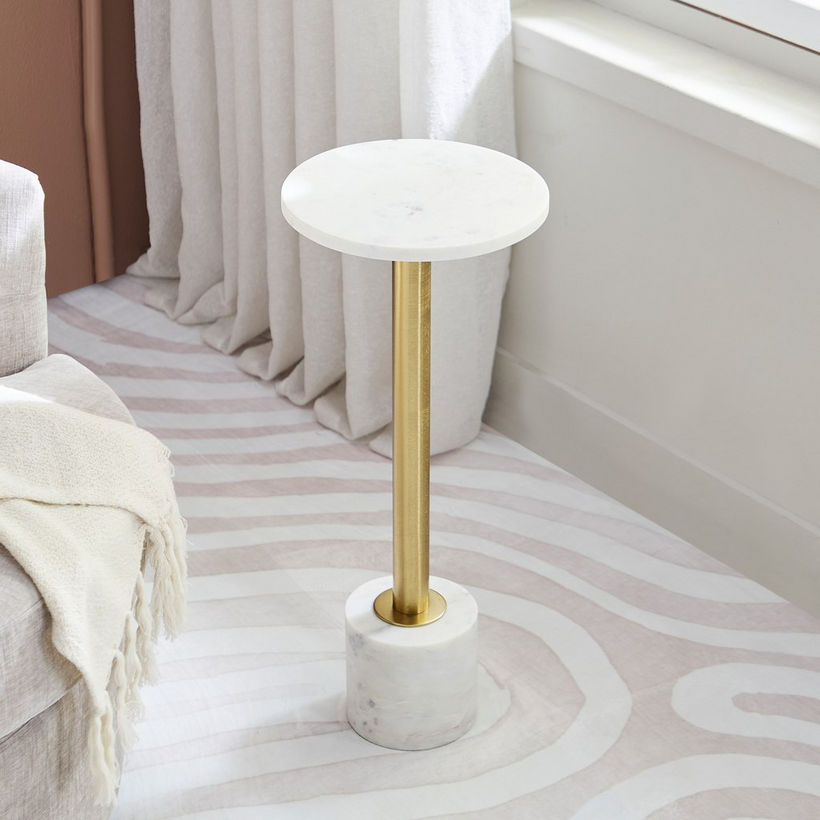 Cavon Kher Genuine Marble Top Accent Table - Image 3