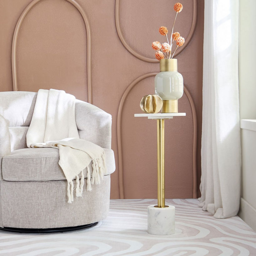 Cavon Kher Genuine Marble Top Accent Table - Image 6