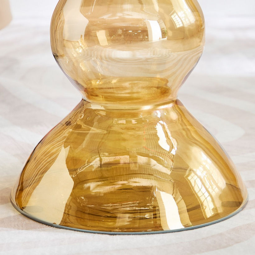 Cavon Arzon Genuine Marble Top Glass Accent Table - Image 5