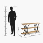 Cavon Rusic Solid Wood 1.6 Meter Console Table and High TV Unit for TVs upto 65 inches