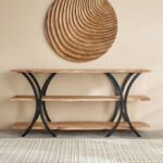 Cavon Rusic Solid Wood 1.6 Meter Console Table and High TV Unit for TVs upto 65 inches