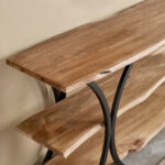 Cavon Rusic Solid Wood 1.6 Meter Console Table and High TV Unit for TVs upto 65 inches