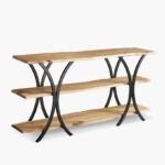 Cavon Rusic Solid Wood 1.6 Meter Console Table and High TV Unit for TVs upto 65 inches