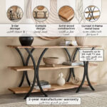 Cavon Rusic Solid Wood 1.6 Meter Console Table and High TV Unit for TVs upto 65 inches