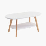 Movo Elga Oval Coffee Table with Shelf