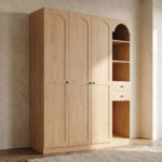 Movo Arcadia 3-Door Wardrobe with 2 Drawers and Storage Unit