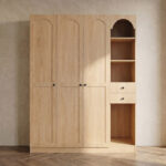 Movo Arcadia 3-Door Wardrobe with 2 Drawers and Storage Unit