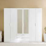 Liberty 6-Door High Gloss Wardrobe with 2 Drawers and Mirror