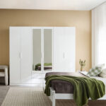 Liberty 6-Door High Gloss Wardrobe with 2 Drawers and Mirror