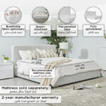 Liberty Upholstered King Bed - 180x200 cm