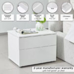 Liberty 2-Drawers High Gloss Nightstand