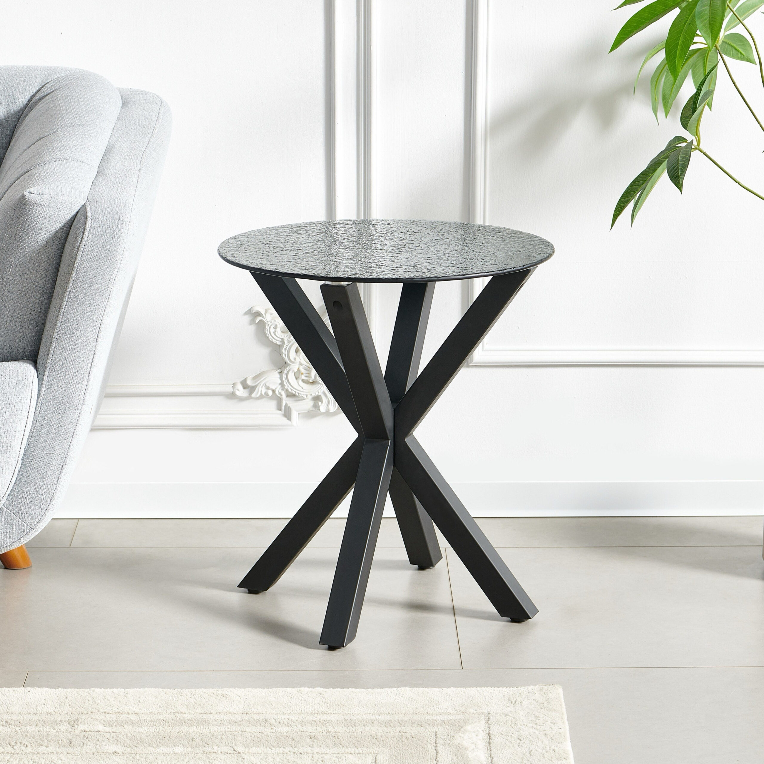 Waver Textured Glass End Table