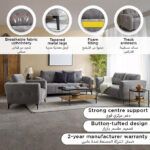 Europe 3-Seater Fabric Sofa