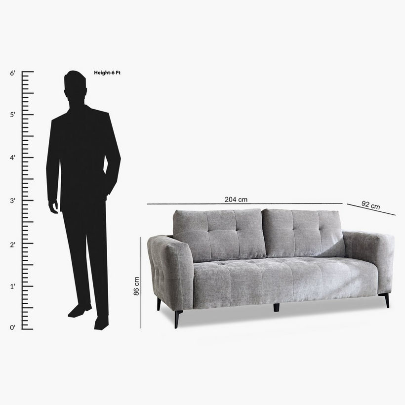 Europe 3-Seater Fabric Sofa - Image 11