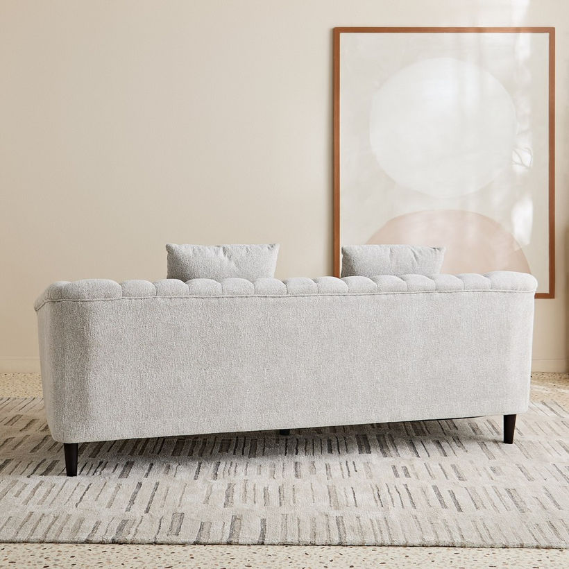Zeta 3-Seater Fabric Sofa with 2 Cushions - Image 4