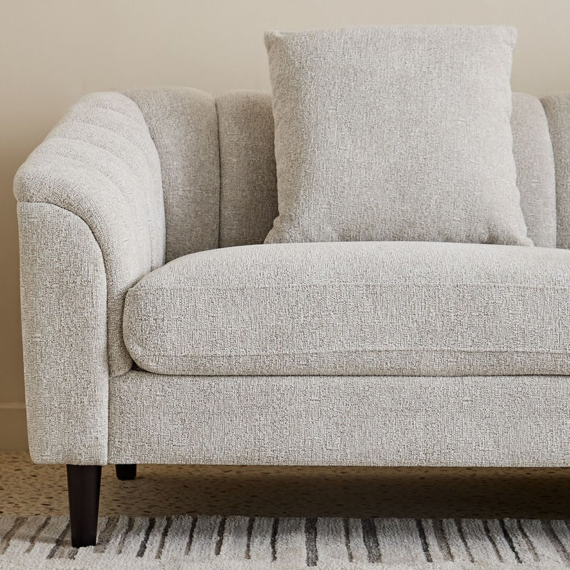 Zeta 3-Seater Fabric Sofa with 2 Cushions - Image 6