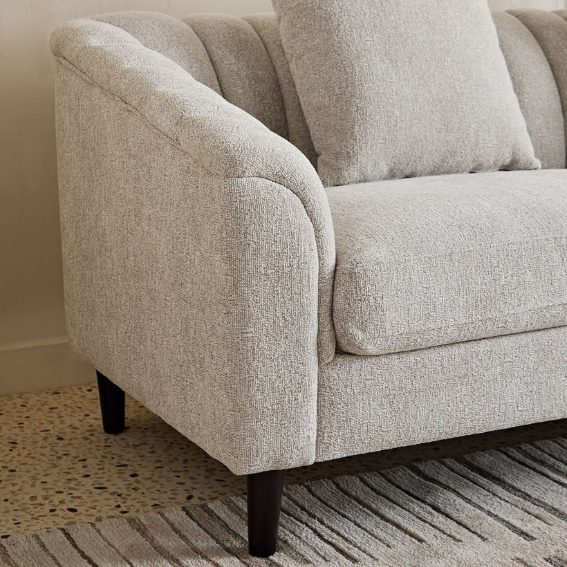 Zeta 3-Seater Fabric Sofa with 2 Cushions - Image 7