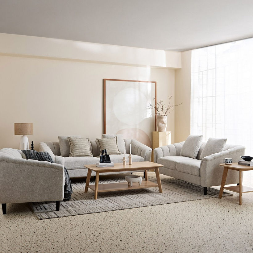 Zeta 3-Seater Fabric Sofa with 2 Cushions - Image 10