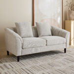 Zeta 2-Seater Fabric Sofa with 2 Cushions
