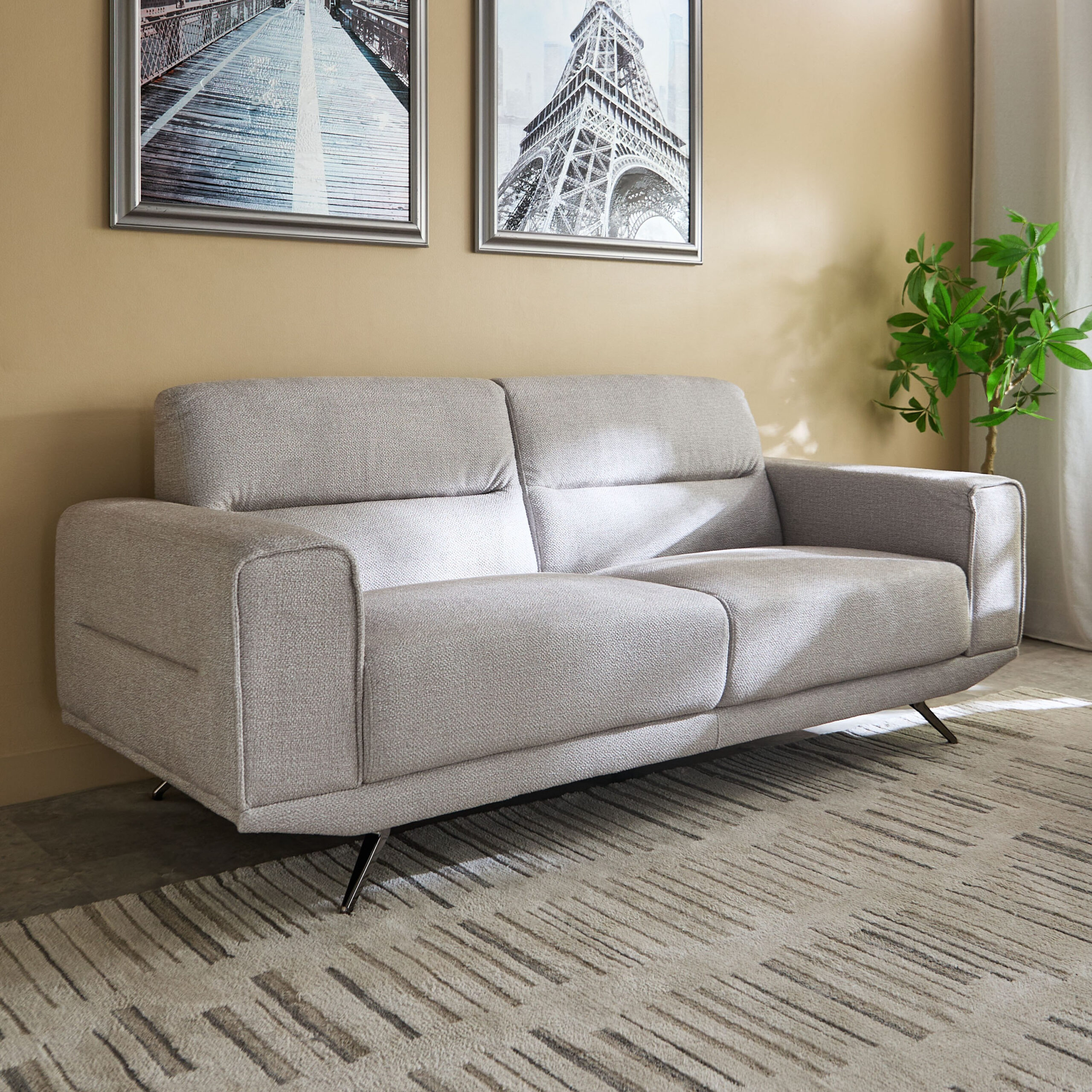 June 3-Seater Fabric Sofa
