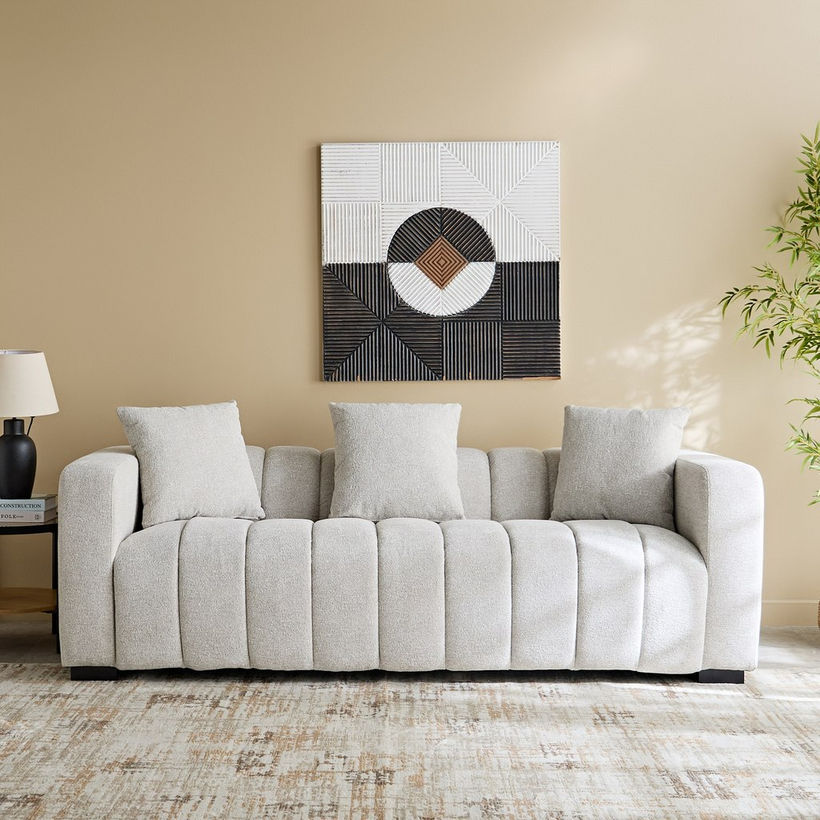 Meadow 3 Seater Fabric Sofa w/ 3 Cushions - Image 3