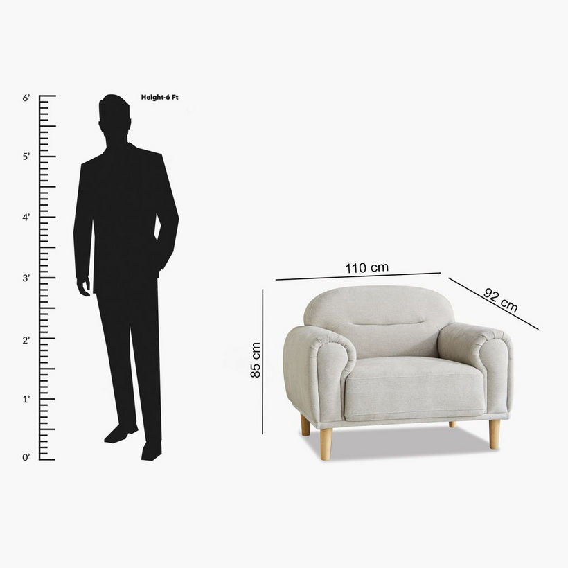 Delta Fabric Armchair Sofa - Image 11