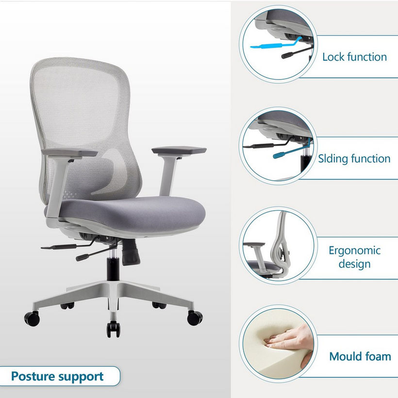 Tesser Office Chair with Sliding Seat and 3D Armrest - Image 4