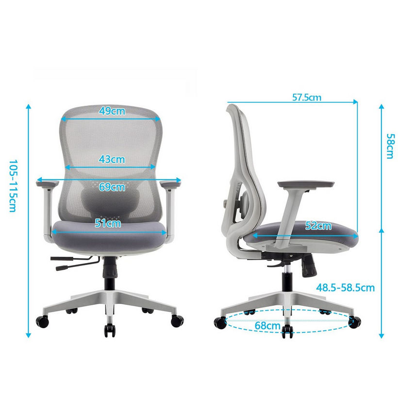 Tesser Office Chair with Sliding Seat and 3D Armrest - Image 9