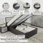 Scott Hydraulic Storage Queen Bed - 160x200 cm