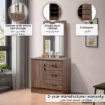 Movo Oasis 1-Door 3-Drawer Dresser with Mirror