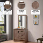 Movo Oasis 1-Door 3-Drawer Dresser with Mirror