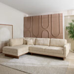 Monza 5- Seater Fabric Left Corner Sofa with 2 Cushions
