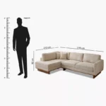 Monza 5- Seater Fabric Left Corner Sofa with 2 Cushions