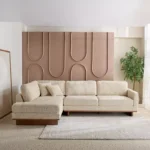 Monza 5- Seater Fabric Left Corner Sofa with 2 Cushions