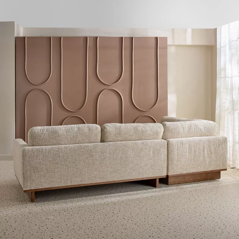 Monza 5- Seater Fabric Left Corner Sofa with 2 Cushions - Image 4
