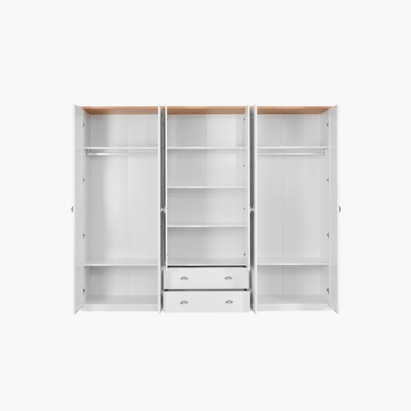 Hampton NXT 6-Door Wardrobe with 2-Drawers and Mirror - Image 5